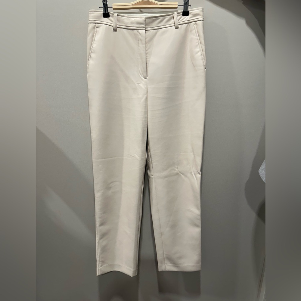 Aritzia Babaton faux leather pants cream pants size 12